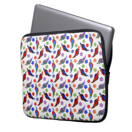 Capa Para Notebook Papagaios e flores