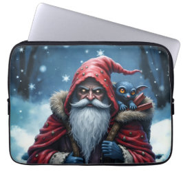 Capa Para Notebook Papai Noel Geada e seu Duende Travesso.