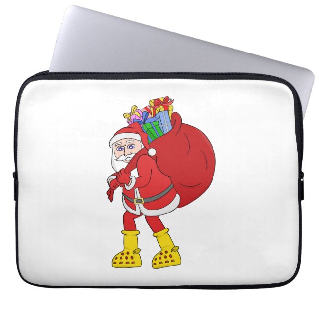 Capa Para Notebook Papai Noel Vestindo Big Yellow Boots (Frente)