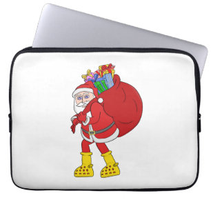 Capa Para Notebook Papai Noel Vestindo Botas Amarelas Grandes
