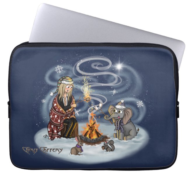 Capa Para Notebook Papais noeis Chris & Wilbur Fireside Bolsa de lapt (Frente)