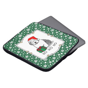 Capa Para Notebook Papais noeis de Natal Cachorro de Ovelha Inglês (C