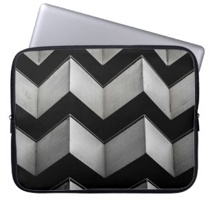CAPA PARA NOTEBOOK PAPEL DE PAREDE CHEVRON PRETO E BRANCO