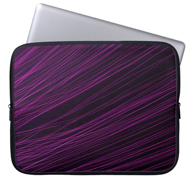 Capa Para Notebook Papel de parede digital branco e roxo (Frente)