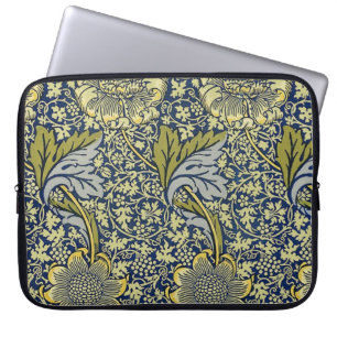 Capa Para Notebook Papel de Parede Floral William Morris Kennet Azul