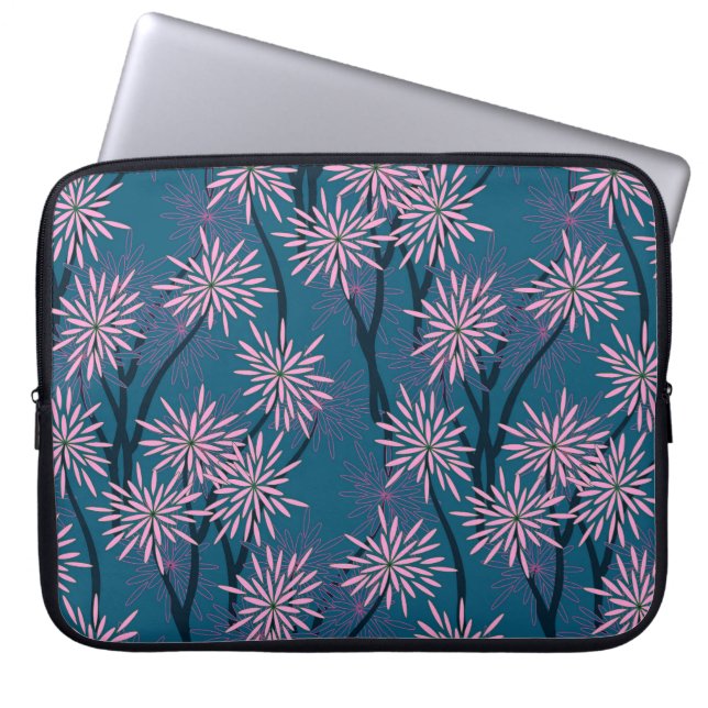 Capa Para Notebook Papel de parede: marinho asiático azul, rosa. (Frente)