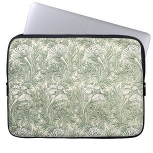 Capa Para Notebook Papel de Parede Tulipa Clássico Verde de William M