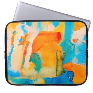 Capa Para Notebook Papel Psicodélico. Azul Clássico e Vermelho Lava