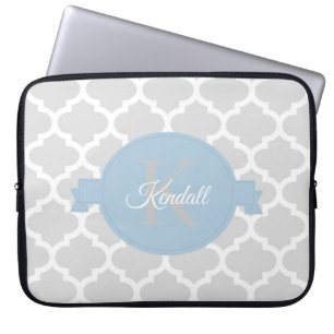 Capa Para Notebook Papel Quatrefoil Azul Céu Personalizado