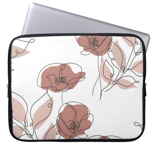 Capa Para Notebook Papoila Elegante Flores Sem Olho Padrão (Frente)