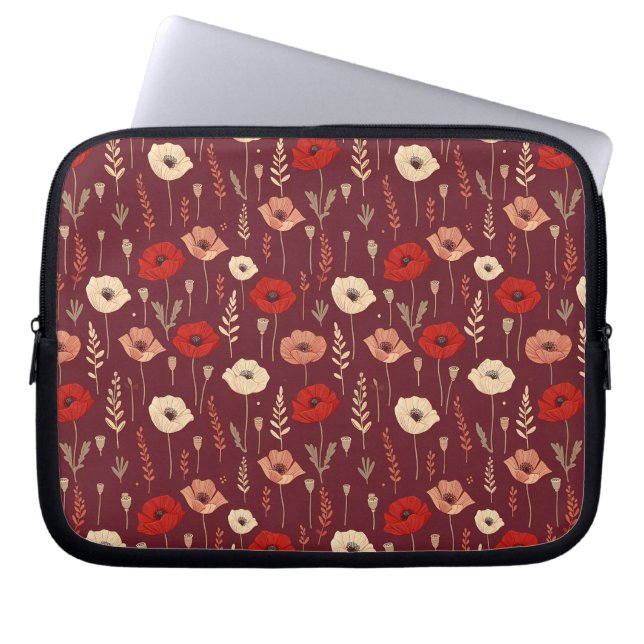 Capa Para Notebook Papoila Floral (Frente)