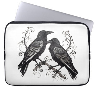 Capa Para Notebook Par de Corvos numa Bolsa de Laptop de Eletrónica d