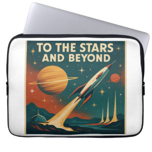 Capa Para Notebook "Para As Estrelas E Além" Viagem De Espaço Vintage