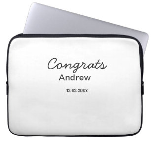 Capa Para Notebook Parabéns minimalistas simples adicionar nome data