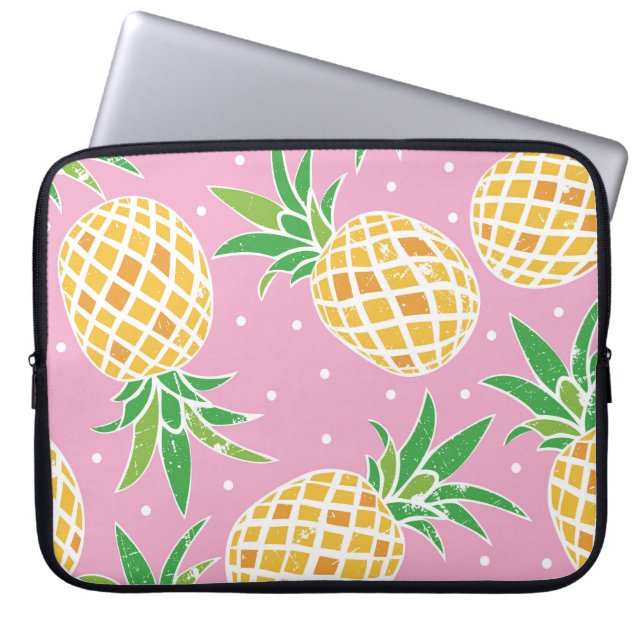Capa Para Notebook Paraíso do Abacaxi: Padrão Tropical (Frente)