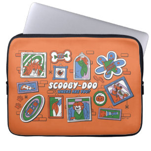 Capa Para Notebook Parede de Quadros de Halloween do Scooby-Doo