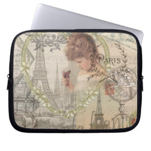 Capa Para Notebook Paris França Garota Bonita Suave Torre Eiffel