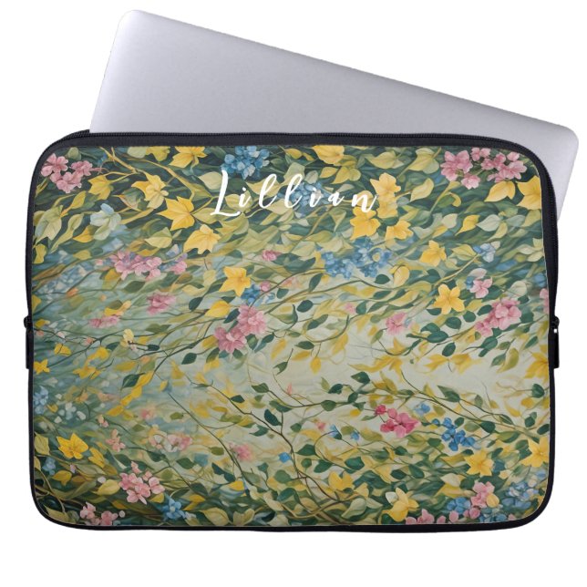 Capa Para Notebook Passagem Encantada: Jardim Secreto Pastel (Frente)