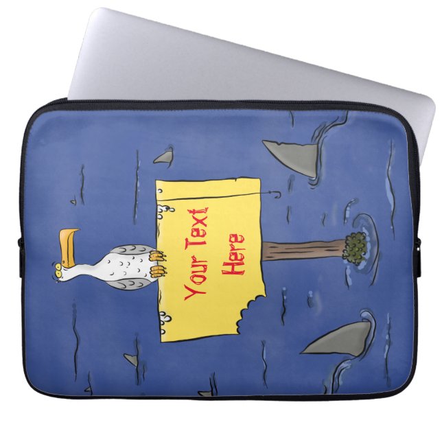 Capa Para Notebook Pássaro-do-mar engraçado rodeado de desenhos anima (Frente)