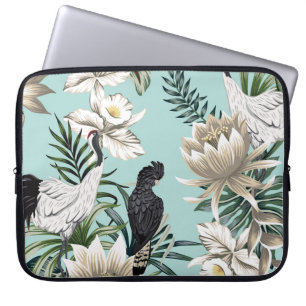 Capa Para Notebook Pássaro-guindaste tropical, papagaio, lotus flow