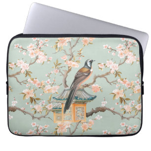 Capa Para Notebook Pássaro Oriental Pastel e Frutas