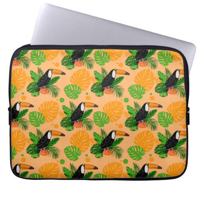 Capa Para Notebook Pássaro Tátil Tropical Padrão sem costura (Frente)