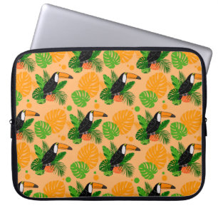 Capa Para Notebook Pássaro Tátil Tropical Padrão sem costura