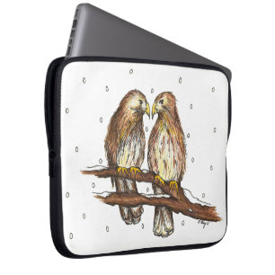 Capa Para Notebook Pássaros de pele vermelha adoram pássaro assistind