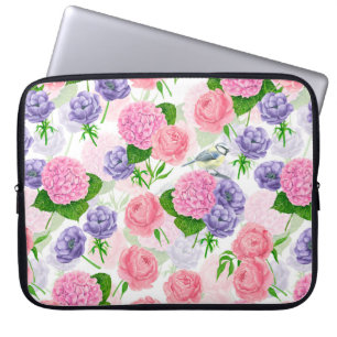 Capa Para Notebook Pássaros e flores
