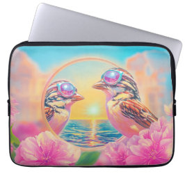 Capa Para Notebook Pássaros legal com óculos Sunset
