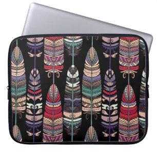 Capa Para Notebook Pássaros Penas Arte Tribal Sem Costura