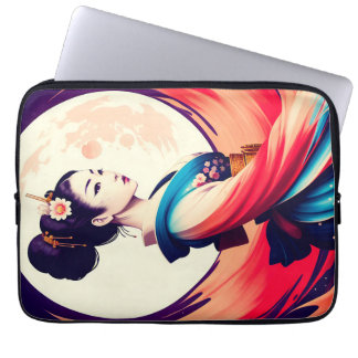 Capa Para Notebook Passear À Lua - Japonês Geisha