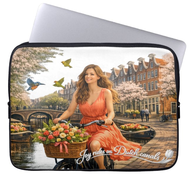 Capa Para Notebook Passeio de barco pelos canais holandeses (Frente)