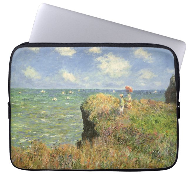 Capa Para Notebook Passeio na Falésia em Pourville por Claude Monet (Frente)