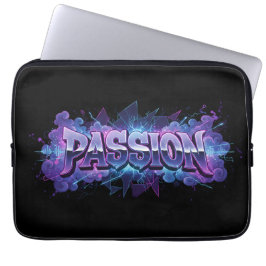 Capa Para Notebook Passion Cyberpunk Typography – Vibrant Modern Word