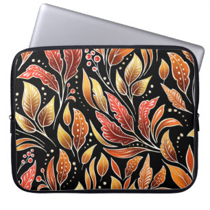 Capa Para Notebook Passionflower Exotic: Vintagem Floral Preta