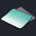 Capa Para Notebook Pasta azul-turquesa mbre e padrão dos pontos<br><div class="desc">Tendy Tendy Turquoise-Blue Faux glitter ombre com padrão de pontos e monograma opcional.</div>