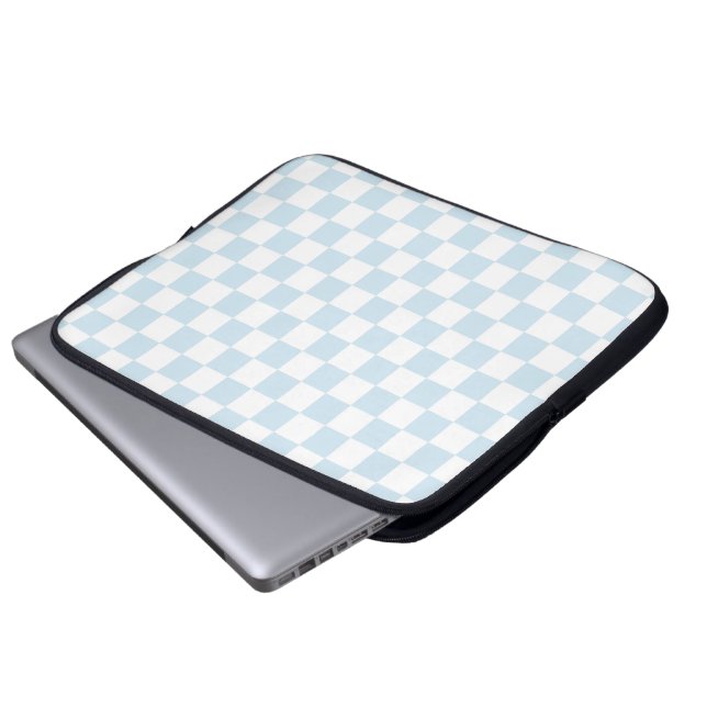 Capa Para Notebook Pastel Blue e White Checkerboard (Frente Inferior)