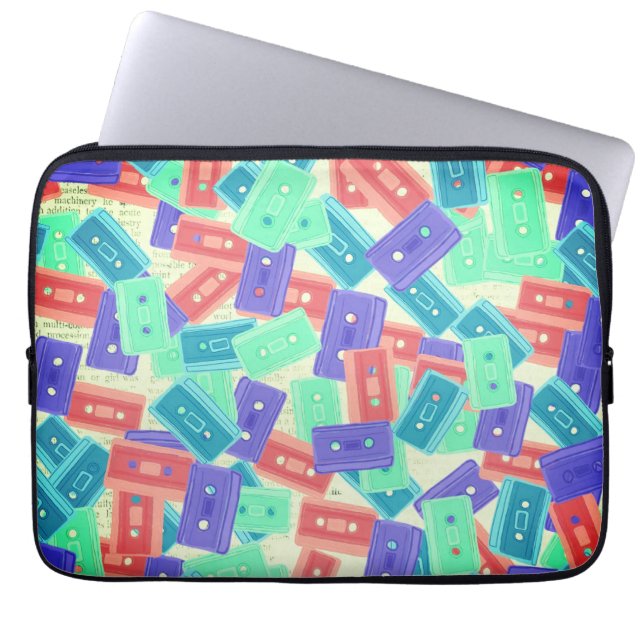 Capa Para Notebook Pastel Cassette Tapes - Música estética dos anos 9 (Frente)