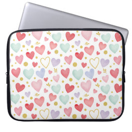 Capa Para Notebook Pastel Dreams Watercolor Hearts