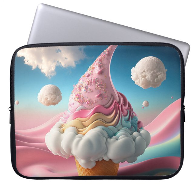 CAPA PARA NOTEBOOK PASTEL FANTASY SORVETE CONE (Frente)