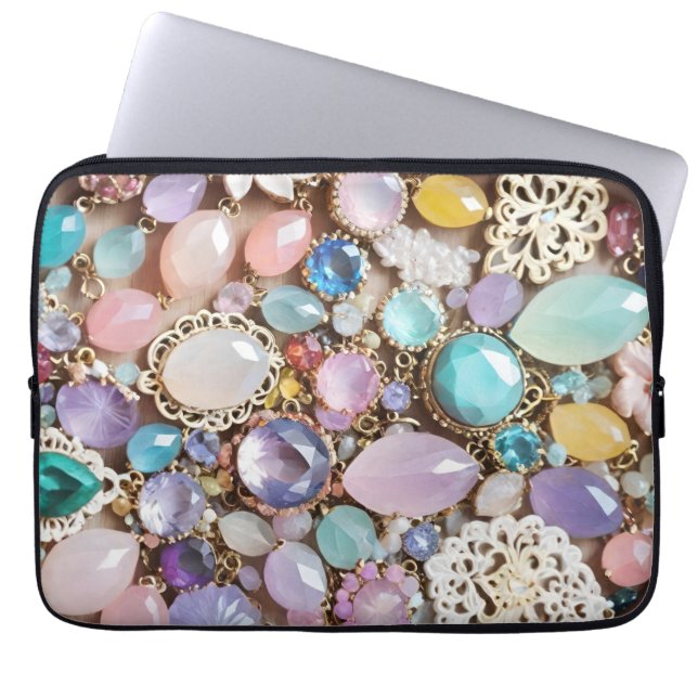 Capa Para Notebook Pastel Gems And Jewels In Pinks & Purples (Frente)