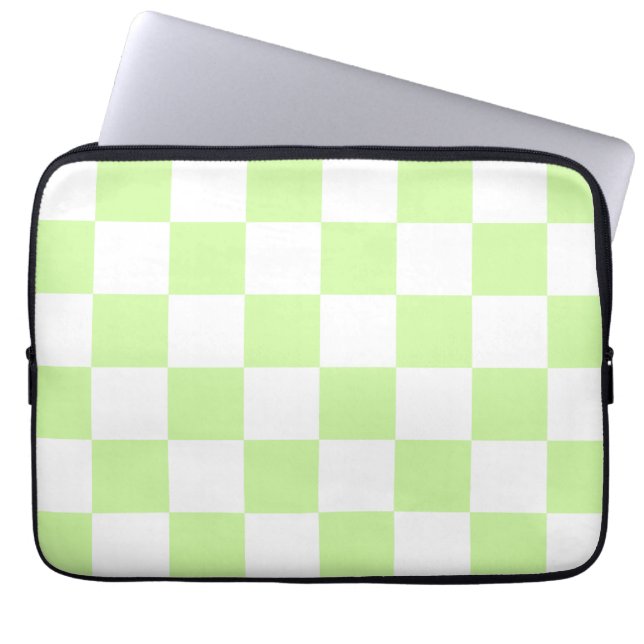 Capa Para Notebook Pastel Green Checkered Gingham Patterno (Frente)