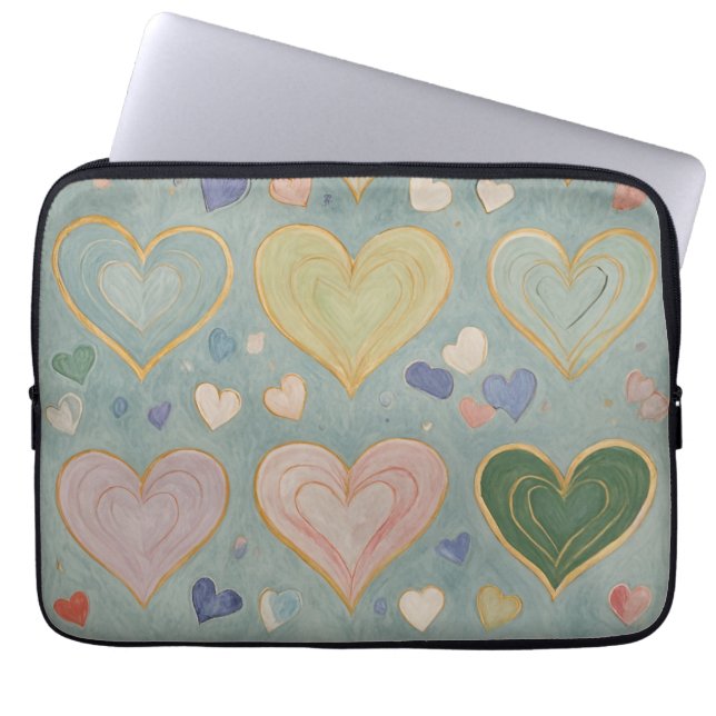 Capa Para Notebook Pastel Heart Tapeçaria (Frente)