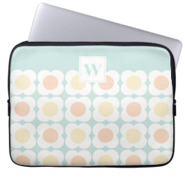 Capa Para Notebook Pastel Scandi Flowers - Mid mod - Blue and Orange