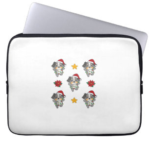 Capa Para Notebook Pastor australiano Feliz Natal Ch de inverno