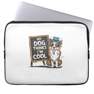 Capa Para Notebook Pastor australiano Meu Cachorro pensa que eu sou L