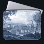 Capa Para Notebook Pastoral Toile - Ponte<br><div class="desc">Pastoral Toile III,  de Claude Lorrain. Possui uma ponte e pastos feitos em lindas matizes azuis.</div>