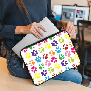 Capa Para Notebook Patas Coloridas, Patas-Cães, Patas-Gatos