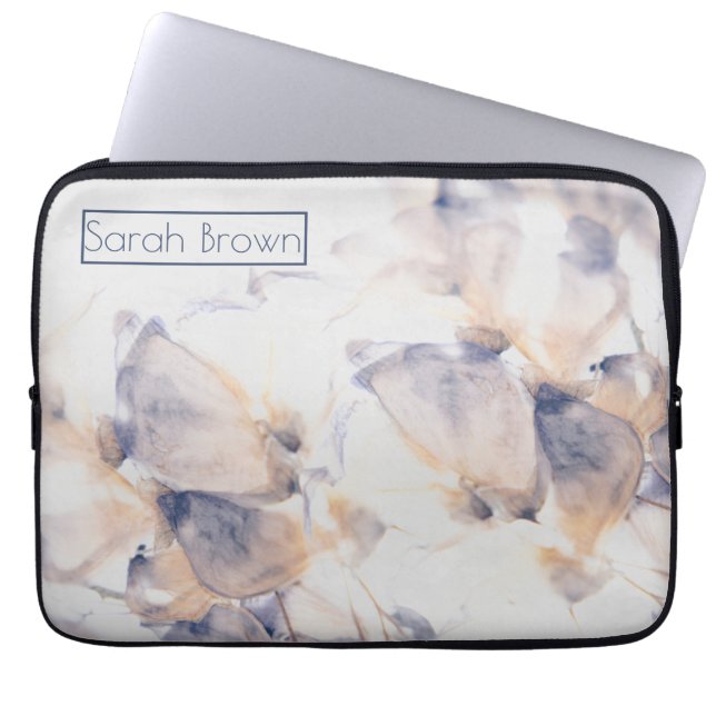 CAPA PARA NOTEBOOK PATELAS BRANCAS E AZUIS FLORAL (Frente)